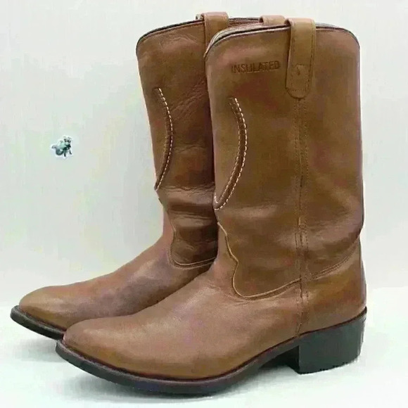 Sheplers Men's Tan Leather Elastomeric Fiber Insole Western Boots Size US 11 D - Picture 1 of 12
